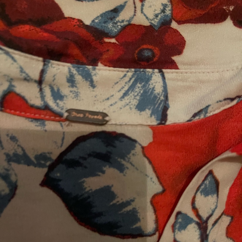 Free People Button Down Rose Print Blouse - Picture 4 of 4